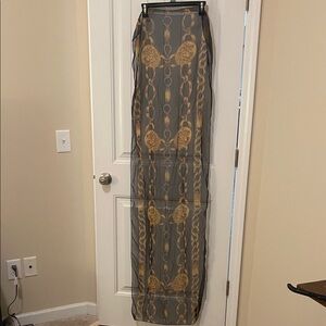 Elegant Navy and Gold Sheer Scarf